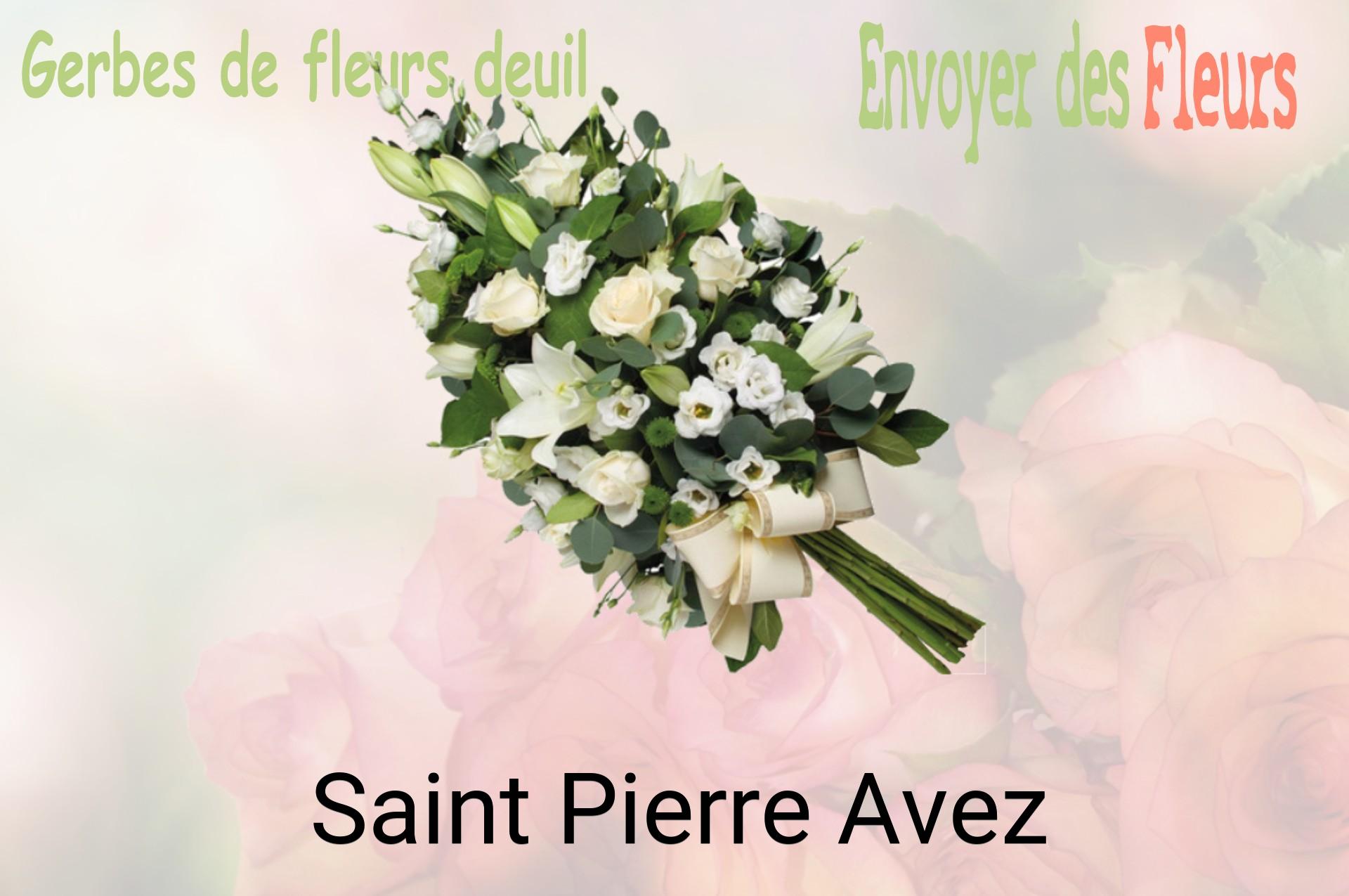 Gerbe de fleurs de deuil livrée à Saint-Pierre-Avez